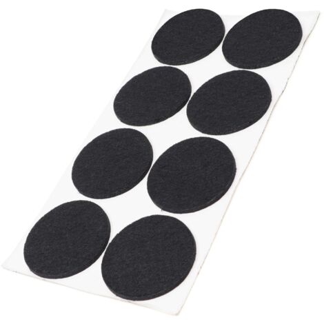 Adsamm® / 8 x feltrini autoadesivi/Nero/ø 50 mm/Rotondo/piedini per mobili in feltro da 3.5 mm di spessore/pad protettivi per arredi