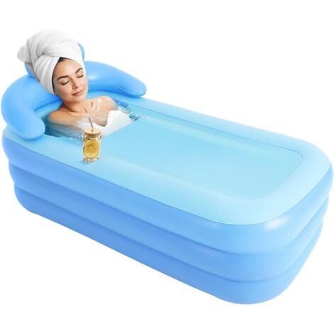 CNCEST Adult Inflatable Bath Tub, Blow Up Bathtub with Portable Folding Feature, Air Bathtub Spa with Anti-Slip Surface for Family Bathroom or SPA