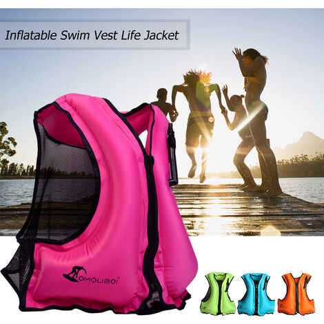 main image of "Adult Inflatable Swim Vest Life Jacket"