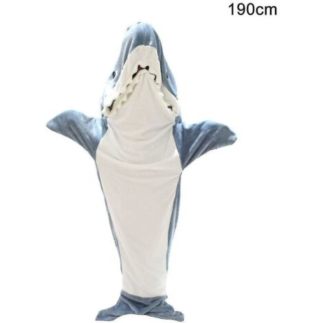 Adult Shark Hooded Blanket - Shark Onesie - Super Soft and Cozy Flannel Hoodie with Shark Pattern