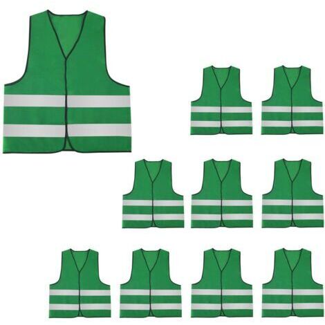 Adulte Gilet Fluorescent de Sécurité Durable Veste, Haute Sans Manche Visibilité Réfléchissant(10 pcs)
