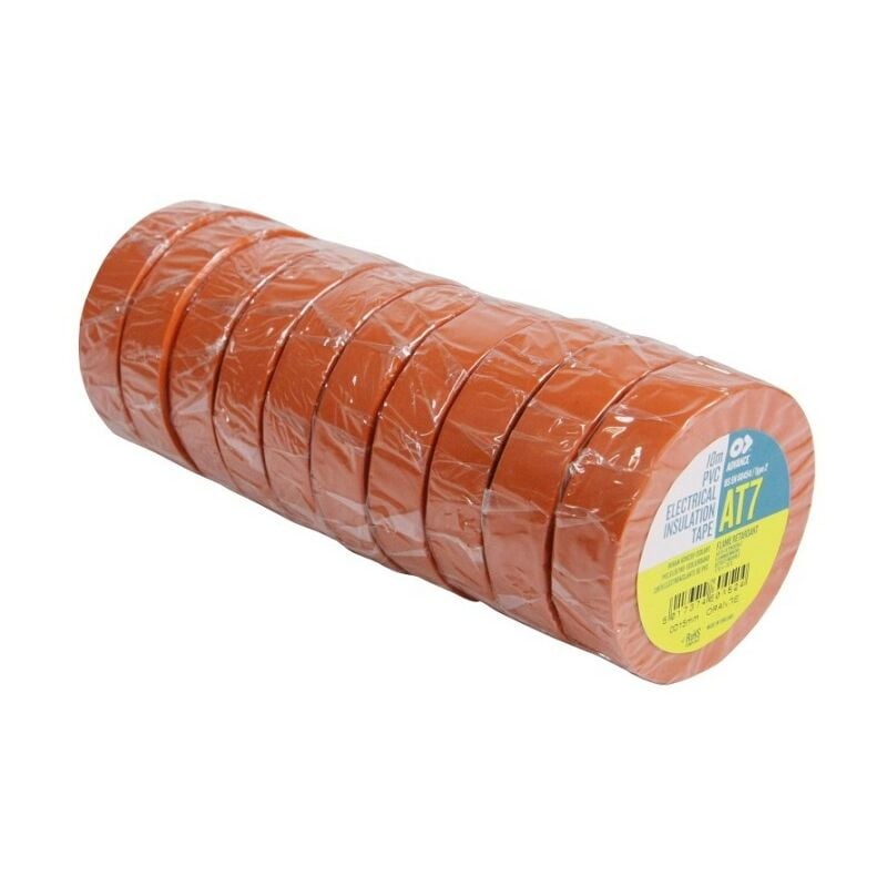 

173 846 - AT7 de PVC - 10 x aislantes cintas adhesivas 15mmX10m Orange - retardante de llama - Advance