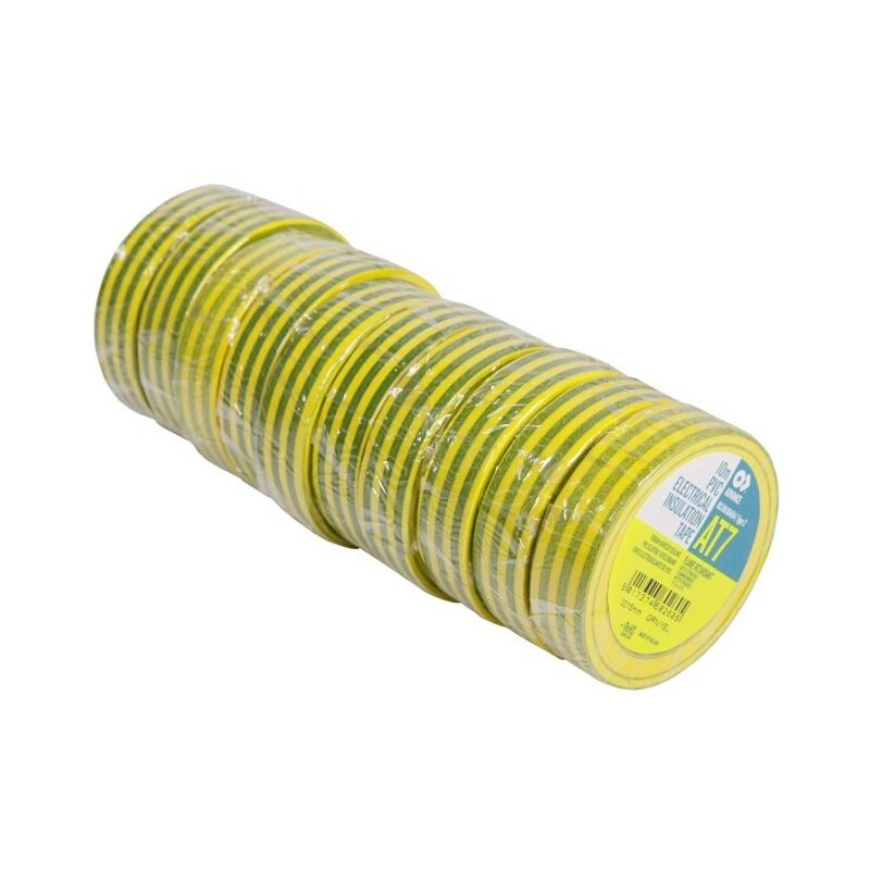 

173785 - AT7 de PVC - 10 x aislantes cintas adhesivas 15mmX10m amarillo / verde - propagaci - Advance