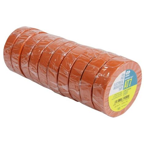 Advance 173846 - AT7 PVC - 10 x Rubans adhésif isolant 15mmx10m Orange - retardateur de flamme - orange