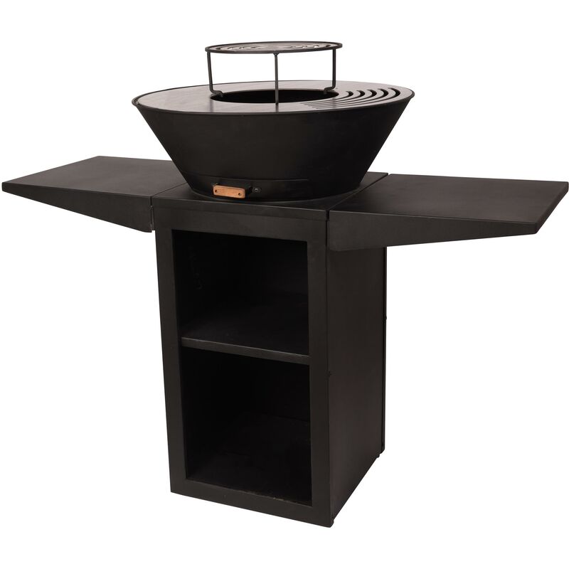 Purline - Barbecue avec plaque ronde, grill et support