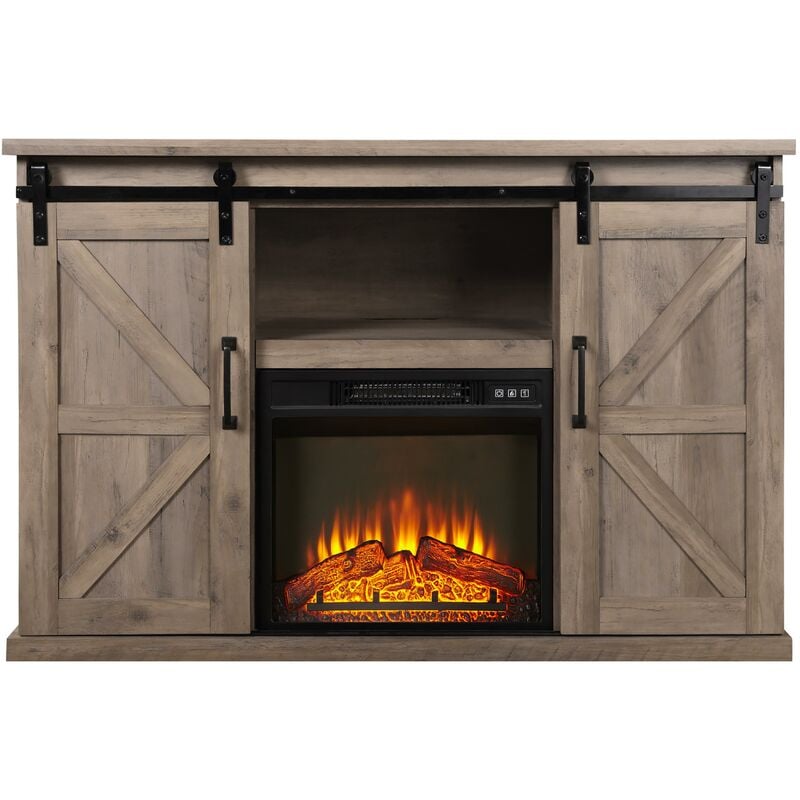 Buffet rustique avec cheminée électrique 2000W