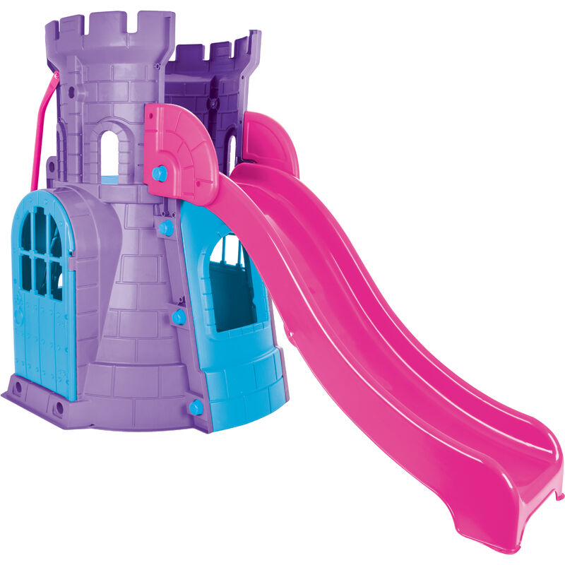 Château en plastique pour enfants avec toboggan CASTLE SLIDE - Violet