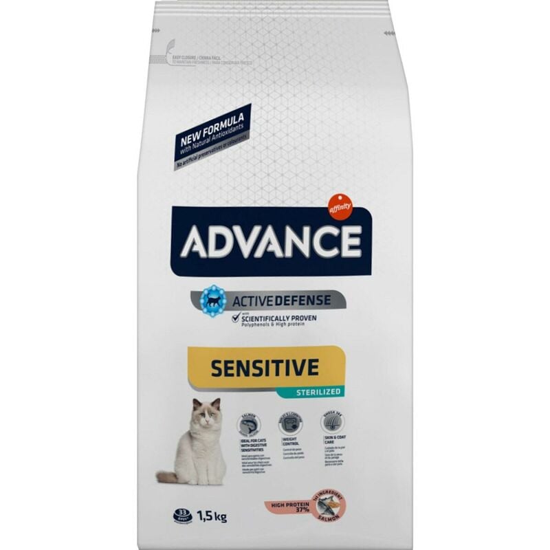 

Feline Adult Sterilized Salmon Sensitive 1,5Kg Gatos esterilizados - Advance