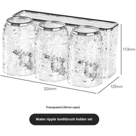 Advanced Sense wellenförmiges Zahnbürstenhalter-Set fürs Badezimmer, Wandhalterung für Zahnbürsten, Zahnbürstenhalter und Mundspülkappenhalter