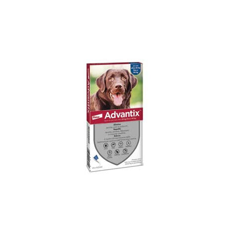 Advantix pour chiens 25-45 kg Spot-On anti-puces, anti-tiques et anti-moustiques BAYER - PACK 4 Pipettes