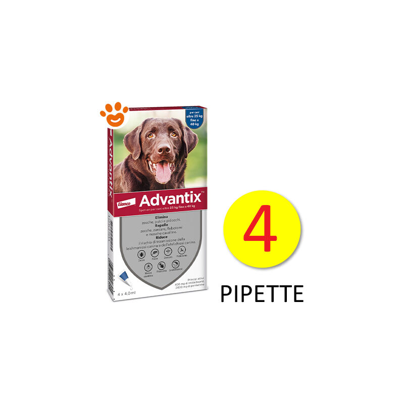 Advantix Spot On Bayer Cani Oltre 25kg Prevenzione Pulci Zecche Zan...