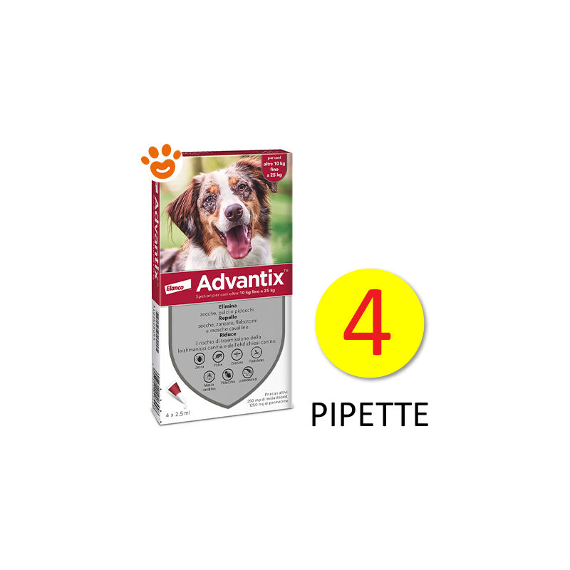 Elanco Dog Advantix Spot on Per Cani Da 10 25 Kg Elanco Dog Advanti...