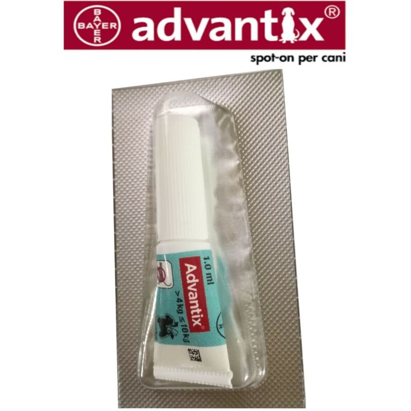 1 Pipetta Advantix Spot on Cane Cani 4 10 Kg Elimina Zecche Pulci P...