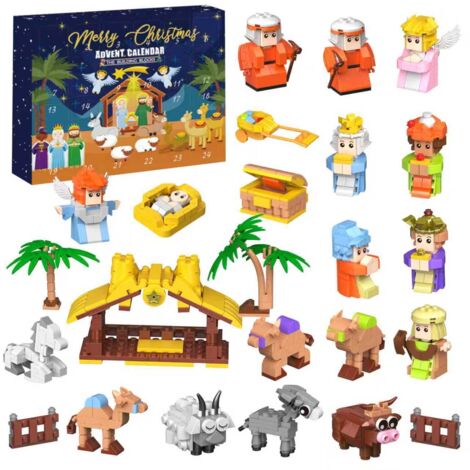 Adventskalender für Kinder 2025 – „Weihnachtsgeschichte“ Geschenk für Kleinkinder, 24-tägiges Weihnachtscountdown-Set, christlicher Adventskalender (Bausatz)