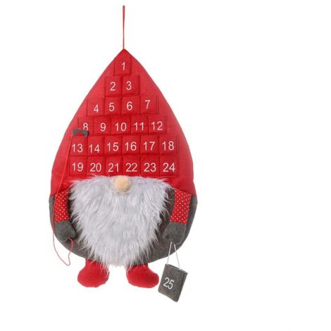 Adventskalender mit Weihnachtswaldmotiv und gesichtsloser Puppe, Countdown-Wanddekoration