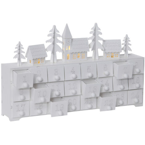 Adventskalender "Yuletide", 4 warmwhite LED, 38x23