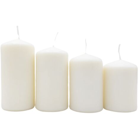 Adventskerzen weiß 4er Stumpenkerzen Weihnachtskerze Stufenkerzen Stumpen Kerze