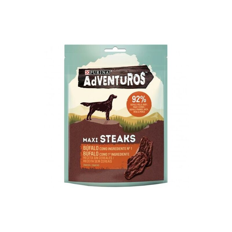 

Snack perro MaxiSteaks Búfalo salvaje 70g - Adventuros