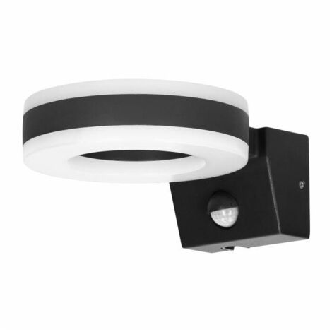Adviti Applique murale LED - 20W - Noir - Détecteur de mouvement - Étanche IP65 - Économie d'énergie
