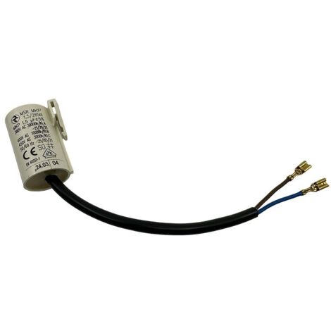 AEG – 242580502 Condensateur de démarrage 1.5µF – Non polarisé pour réfrigérateurs et congélateurs – Longueur 43mm – Durée de vie 30,000 heures - 2425805021