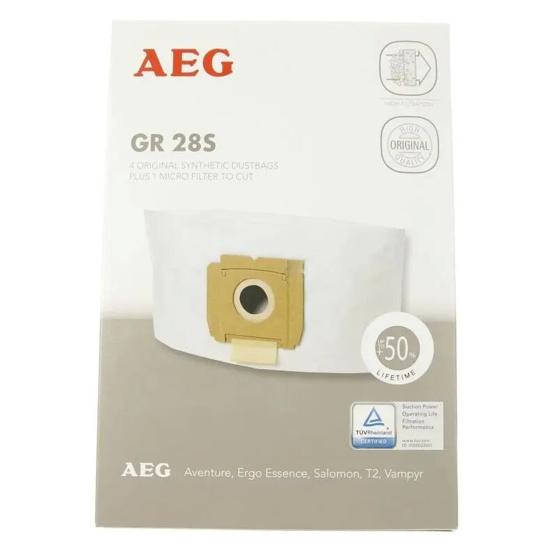 Image of Aeg 9002565423 - Confezione 4 sacchetti + microfiltro ricambio per aspirapolvere Aventure Ergo Salomon Vampyr