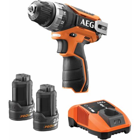AEG Akku-Bohrschrauber BS12C2LI-202C 12V inkl. 2x 12V / 2,0 Ah PRO Akku, Ladegerät, Bohrfutter, im Transportkoffer