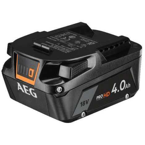 AEG – Batterie lithium 18V 4,0 Ah – Technologie HD SYNC – Protection surcharge et surchauffe – Jauge d'autonomie intégrée - L1840SHD