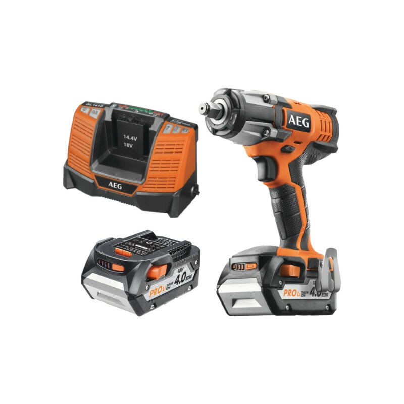 Boulonneuse à chocs AEG 18V - 2 batteries 4.0Ah - 1 chargeur 80mins - bss 18C 12Z Li-402C