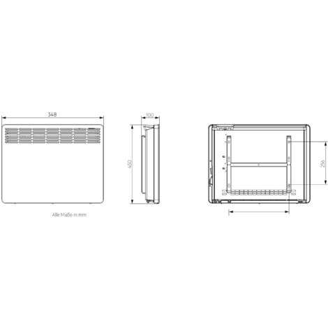 AEG casa Technik 236531 parete Termoconvettore WKL 505 per circa 5 m², Riscaldamento 500 W, 5 – 30 gradi C, da appendere a parete, Display LCD, Timer settimanale, Metallo, colore: bianco