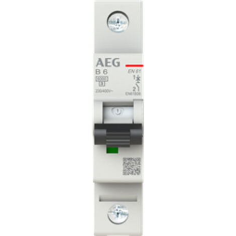 AEG ELFAPLUS 6KA B6A DISJONCTEUR COMPACT LS 1 PÔLE AVEC COURANT NOMINAL DE 6 A HAUTE RÉSISTANCE AUX COURTS-CIRCUITS UTILISABLE J