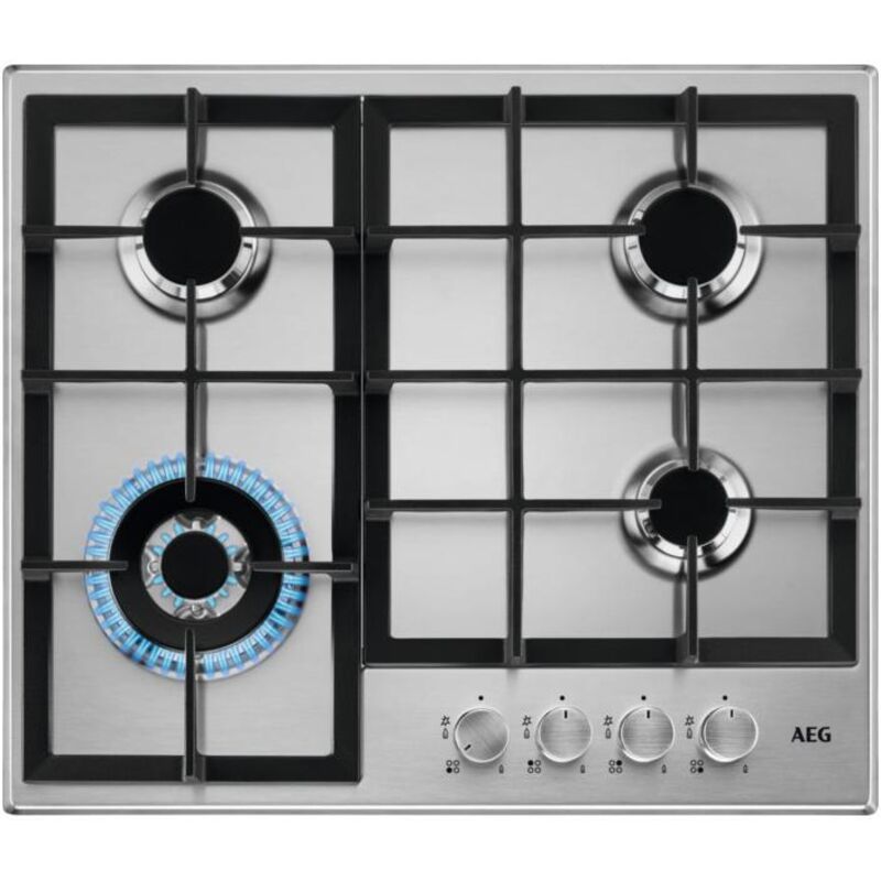 Aeg 949 640 849 Placa de cocina empotrada 60 cm Gas 4 fuegos Plata