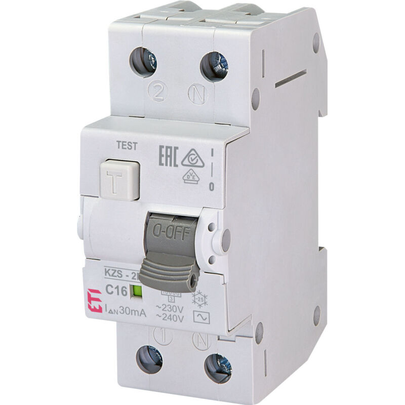 ETI - aeg interrupteur magnétothermique différentiel 16 a 1P + n 30 ma 2 m kzs 10 ka 002173124