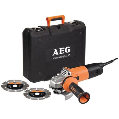 AEG – Meuleuse 125mm 1200W WS12125SK – Moteur puissant pour béton armé – Système anti-vibrations – Carter orientable à 90°