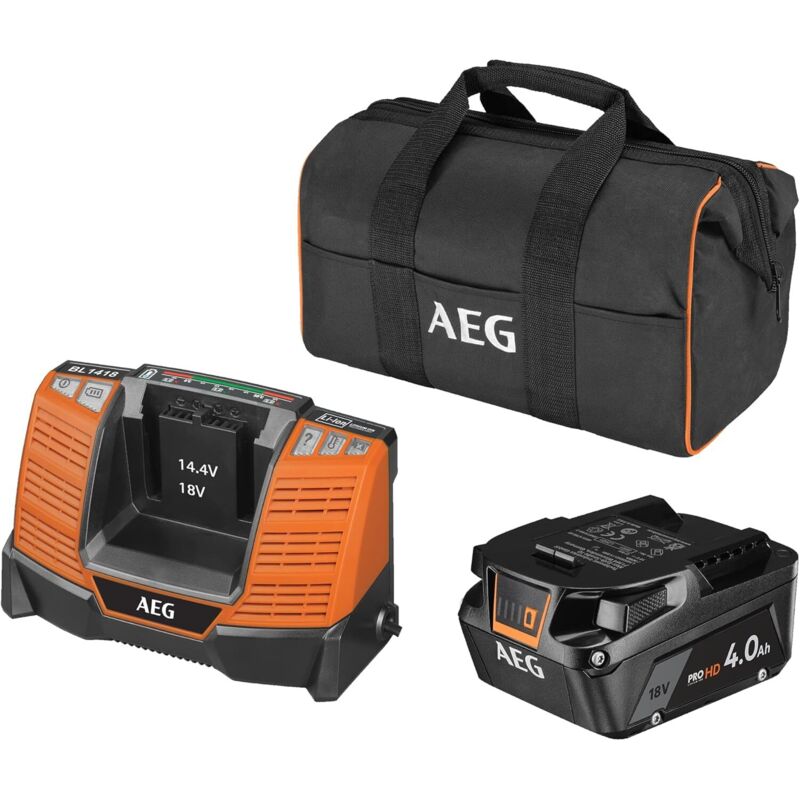 AEG - Batterie Pro Lithium 18V 4,0 Ah - L1840SHD - Chargeur - Sac - SETL1840SHD