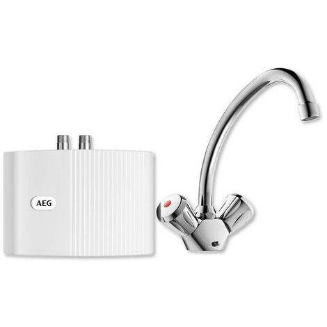 Aeg pequeño calentador de agua mth 350 ut flujo libre con mezclador 2 mangos