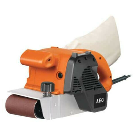 AEG – Ponceuse à bande 1100W – Largeur 100mm – Vitesse 230-400 tr/min – Système d'extraction des poussières – Pour bois dur