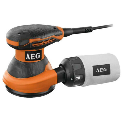AEG – Ponceuse excentrique 125mm 300W – Vitesse 7000-12000 tr/min – Amplitude 2,4mm – Système d'aspiration pour zones propres - EX 125 ED