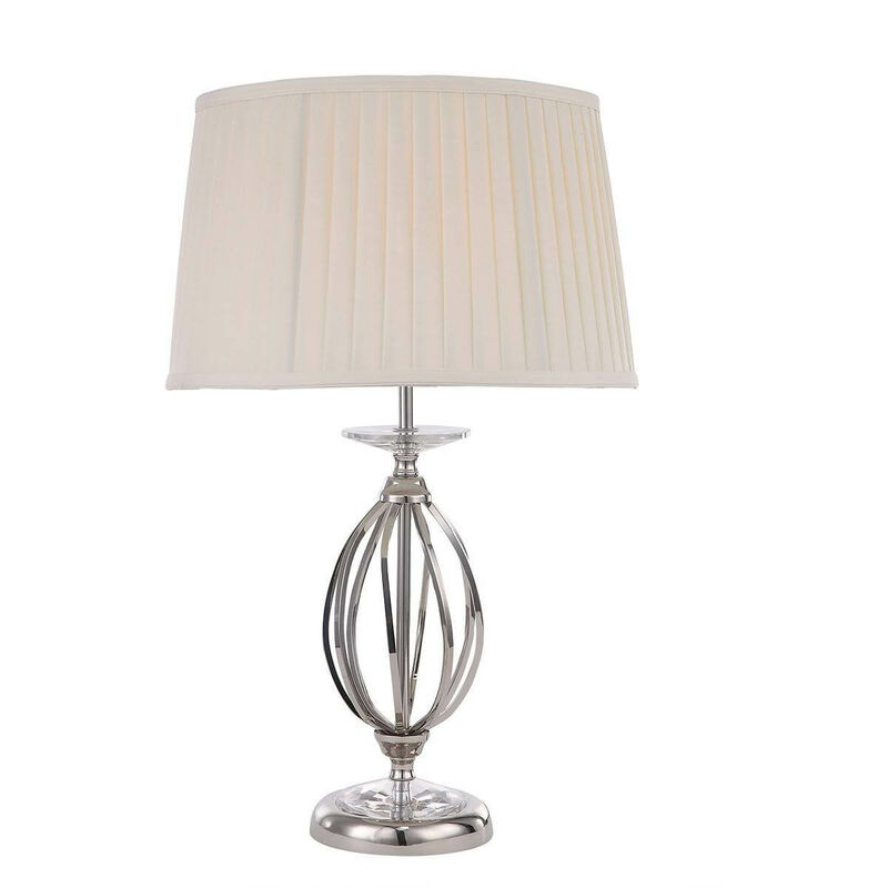 02-elstead - Ägäische Lampe aus poliertem Nickel und Glas mit Lampenschirm