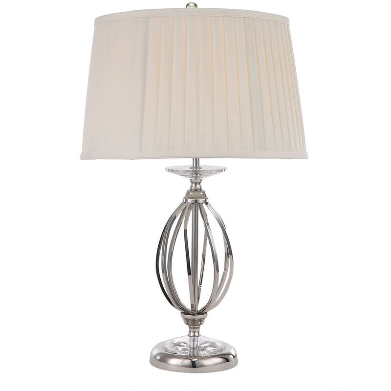 Aegean - 1 Light Table Lamp Polished Nickel, E27 - Elstead