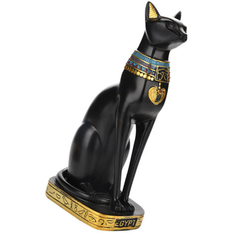 Ägyptische Katzenfigur aus Kunstharz – Heimdekoration und handgefertigtes Geschenk