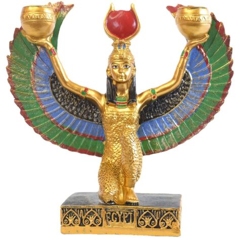 Ägyptisches Ornament, Tischdekoration, Heimdekoration, Miniaturfiguren, Ägyptische Flügel, Statue, Fotoornament, Ägyptische weibliche Gottfiguren, Skulptur, Figur, Foto