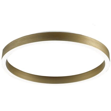 AELA P/G - PLAFONIERA LED IN ALLUMINIO GOLD 3000K-4000K 3800-390lm 60W+12W DIMMERABILE D.80CM