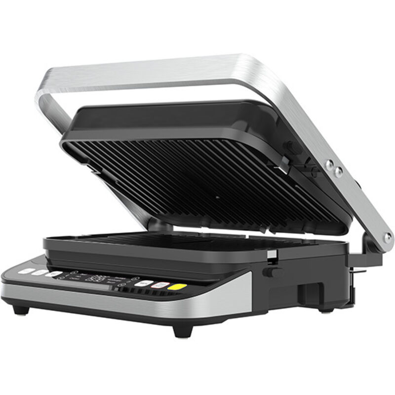 Aeno - Grill Électrique EG5 : 2000W, 6 Programmes Préréglés et Plaques Amovibles - 320220mm