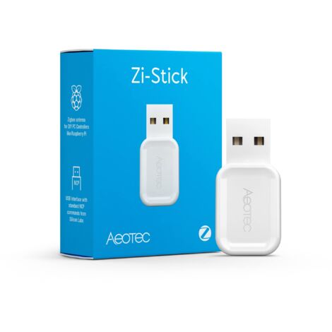 Aeotec Zi-Stick  Zigbee USB Stick per ZHA in Home Assistant, Zigbee2MQTT, Open HAB  IOBROKER  NodeRed  Smart Home Stick, bianco