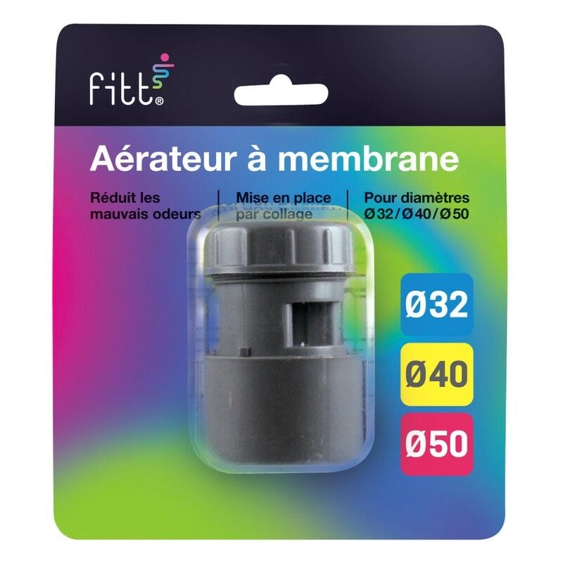 Fitt - Aérateur à membrane pvc évacuation Ø32/40/50 en blister Gris - pvc