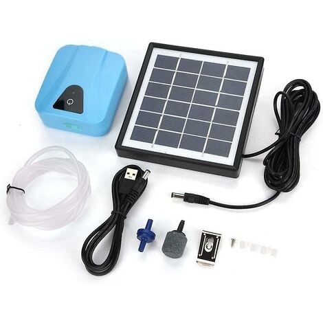 Aérateur de Bassin Solaire Professionnel, Pompe à Oxygène Pompe à Air de Bassin Pompe à Oxygène Aérateur à énergie Solaire, pour Aquariums D'aération de Bassin de Jardin 2L / Min