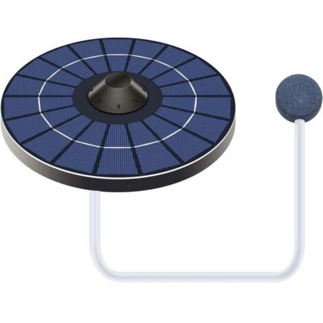 Aérateur de bassin solaire Ulisem, pompe à oxygène avec tuyau d'air et pierre à bulles, réservoir d'eau flottant, générateur d'oxygène, fontaine à poissons, bain d'oiseaux, circulation, noir