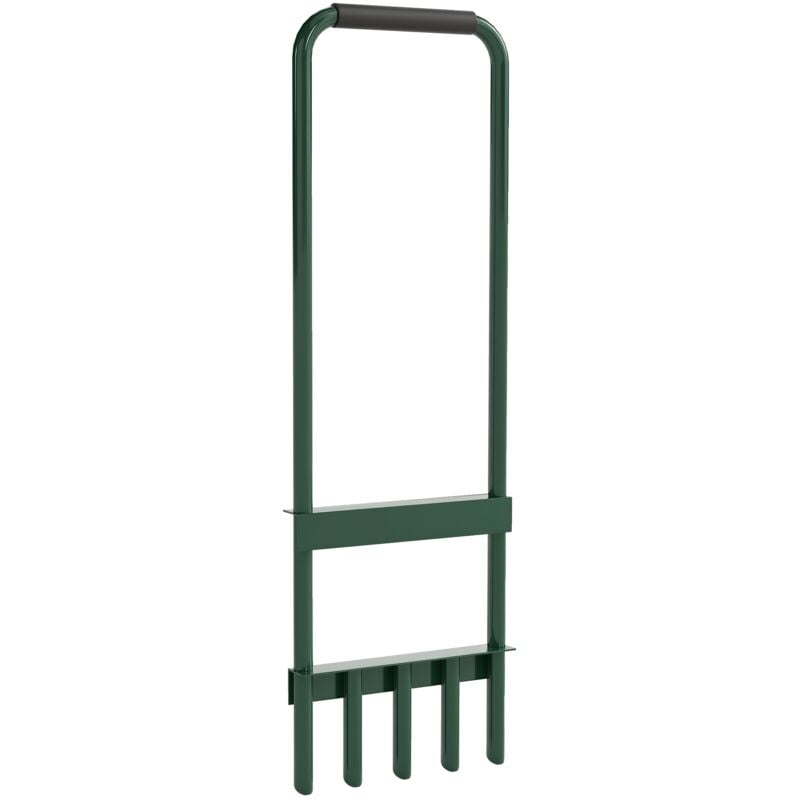 Aérateur de pelouse - aérateur de gazon - 5 dents creuses dia. 2,3 cm - acier thermoplastique vert
