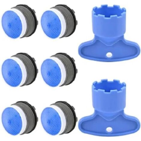 Aérateur de robinet 18,5 mm avec clé de démontage, filtre à économie d'eau, raccord de robinet d'évier de cuisine, régulateur de débit avec bulleur intégré (18,5 mm)