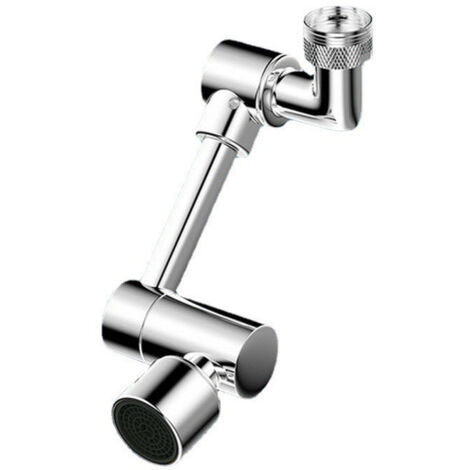 Aérateur de robinet 2 en 1 avec protection anti-éclaboussures universelle, pivotant à 1080° pour salle de bain